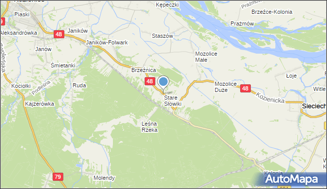 mapa Stare Słowiki, Stare Słowiki na mapie Targeo